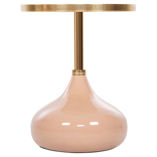 ΤΡΑΠΕΖΙ ΒΟΗΘΗΤΙΚΟ ΣΤΡΟΓΓΥΛΟ UTRI HM4384.10 ΜΕΤΑΛΛΟ ΣΕ ΣΟΜΟΝ-ΜΠΕΖ Φ35,5x44,5Υ εκ.