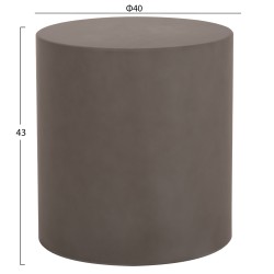 ΤΡΑΠΕΖΙ ΒΟΗΘΗΤΙΚΟ FIBER CEMENT ΣΤΡΟΓΓΥΛΟ KYOKO HM6592.01 ΓΚΡΙ Φ40x43Υεκ.