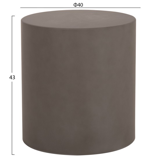ΤΡΑΠΕΖΙ ΒΟΗΘΗΤΙΚΟ FIBER CEMENT ΣΤΡΟΓΓΥΛΟ KYOKO HM6592.01 ΓΚΡΙ Φ40x43Υεκ.