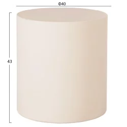 ΤΡΑΠΕΖΙ ΒΟΗΘΗΤΙΚΟ FIBER CEMENT ΣΤΡΟΓΓΥΛΟ KYOKO HM6592.02 ΜΠΕΖ Φ40x43Υεκ.