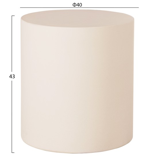 ΤΡΑΠΕΖΙ ΒΟΗΘΗΤΙΚΟ ΣΤΡΟΓΓΥΛΟ KYOKO HM6592.02 ΜΠΕΖ FIBER CEMENT Φ40x43Υεκ.