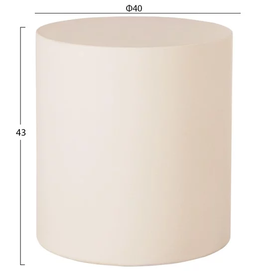 ΤΡΑΠΕΖΙ ΒΟΗΘΗΤΙΚΟ FIBER CEMENT ΣΤΡΟΓΓΥΛΟ KYOKO HM6592.02 ΜΠΕΖ Φ40x43Υεκ.