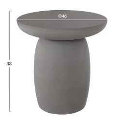 ΤΡΑΠΕΖΙ ΒΟΗΘΗΤΙΚΟ FIBER CEMENT ΣΤΡΟΓΓΥΛΟ HIKARI HM6593.01 ΓΚΡΙ Φ46x48Υεκ.