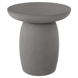 ΤΡΑΠΕΖΙ ΒΟΗΘΗΤΙΚΟ FIBER CEMENT ΣΤΡΟΓΓΥΛΟ HIKARI HM6593.01 ΓΚΡΙ Φ46x48Υεκ.