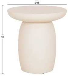 ΤΡΑΠΕΖΙ ΒΟΗΘΗΤΙΚΟ FIBER CEMENT ΣΤΡΟΓΓΥΛΟ HIKARI HM6593.02 ΜΠΕΖ Φ46x48Υεκ.