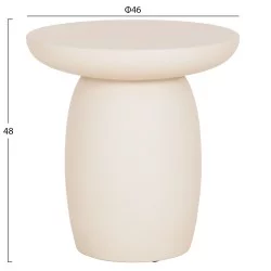 ΤΡΑΠΕΖΙ ΒΟΗΘΗΤΙΚΟ FIBER CEMENT ΣΤΡΟΓΓΥΛΟ HIKARI HM6593.02 ΜΠΕΖ Φ46x48Υεκ.