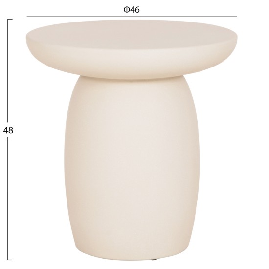 ΤΡΑΠΕΖΙ ΒΟΗΘΗΤΙΚΟ ΣΤΡΟΓΓΥΛΟ HIKARI HM6593.02 ΜΠΕΖ FIBER CEMENT Φ46x48Υεκ.