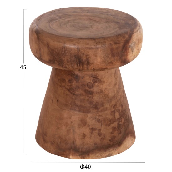 ΤΡΑΠΕΖΙ ΒΟΗΘΗΤΙΚΟ ΣΤΡΟΓΓΥΛΟ CUPRE HM9793.11 ΜΑΣΙΦ ΞΥΛΟ SUAR-ΦΥΣΙΚΟ Φ40x45Υεκ.