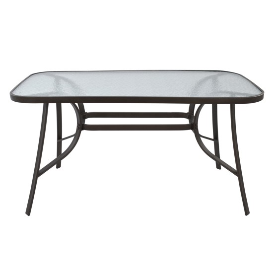 ΤΡΑΠΕΖΙ BRUNO 140Χ80Χ72Υεκ. ΚΑΦΕ ΜΕΤΑΛΛΙΚΟ ΜΕ ΓΥΑΛΙΝΗ ΕΠΙΦΑΝΕΙΑ HM5106.02