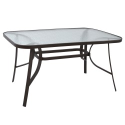 ΤΡΑΠΕΖΙ BRUNO 140Χ80Χ72Υεκ. ΚΑΦΕ ΜΕΤΑΛΛΙΚΟ ΜΕ ΓΥΑΛΙΝΗ ΕΠΙΦΑΝΕΙΑ HM5106.02