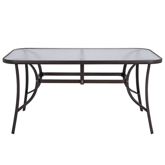 ΤΡΑΠΕΖΙ BRUNO 150X90Χ72Υεκ. ΚΑΦΕ ΜΕΤΑΛΛΙΚΟ ΜΕ ΓΥΑΛΙΝΗ ΕΠΙΦΑΝΕΙΑ HM5145.02