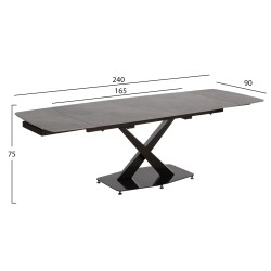 ΤΡΑΠΕΖΙ ΕΠΕΚΤΕΙΝΟΜΕΝΟ HOKU HM18410 ΚΕΡΑΜΙΚΟ TOP ΣΕ ΓΚΡΙ ΜΑΡΜΑΡΟ 165/240x90x75Υεκ.