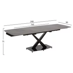ΤΡΑΠΕΖΙ ΕΠΕΚΤΕΙΝΟΜΕΝΟ HOKU HM18410 ΚΕΡΑΜΙΚΟ TOP ΣΕ ΓΚΡΙ ΜΑΡΜΑΡΟ 165/240x90x75Υεκ.