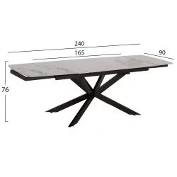 ΤΡΑΠΕΖΙ ΕΠΕΚΤΕΙΝΟΜΕΝΟ AIRA HM18411 ΚΕΡΑΜΙΚΟ TOP ΣΕ ΛΕΥΚΟ/ΚΑΦΕ ΜΑΡΜΑΡΟ 165/240x90x76Υεκ