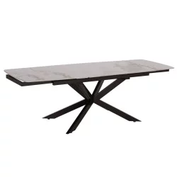 ΤΡΑΠΕΖΙ ΕΠΕΚΤΕΙΝΟΜΕΝΟ AIRA HM18411 ΚΕΡΑΜΙΚΟ TOP ΣΕ ΛΕΥΚΟ/ΚΑΦΕ ΜΑΡΜΑΡΟ 165/240x90x76Υεκ