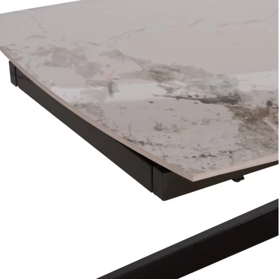ΤΡΑΠΕΖΙ ΕΠΕΚΤΕΙΝΟΜΕΝΟ AIRA HM18411 ΚΕΡΑΜΙΚΟ TOP ΣΕ ΛΕΥΚΟ/ΚΑΦΕ ΜΑΡΜΑΡΟ 165/240x90x76Υεκ