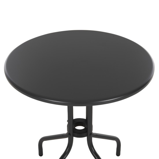 ΤΡΑΠΕΖΙ ΕΞ.ΧΩΡΟΥ ΣΤΡΟΓΓΥΛΟ LINO HM5973.01 ΜΕΤΑΛΛΙΚΟ ΓΚΡΙ Φ60x70Υεκ.