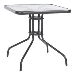 ΤΡΑΠΕΖΙ ΕΞΩΤ.ΧΩΡΟΥ FIGO HM5036.01 ΜΕΤΑΛΛΟ ΓΚΡΙ- ΓΥΑΛΙΝΗ ΕΠΙΦΑΝΕΙΑ 70Χ70Χ72Υεκ