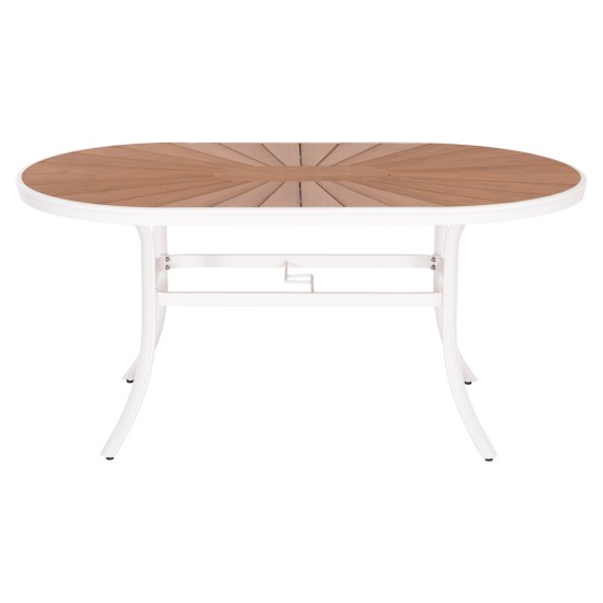 ΤΡΑΠΕΖΙ ΕΞΩΤ.ΧΩΡΟΥ TELAMO HM6288.02 ΑΛΟΥΜΙΝΙΟ ΛΕΥΚΟ & POLYWOOD 160X90Χ73.5Υεκ.