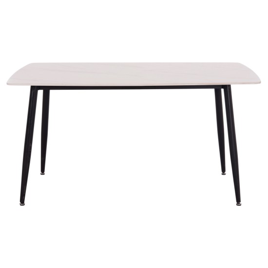 ΤΡΑΠΕΖΙ RAVEN HM18149.01 ΚΕΡΑΜΙΚΟ TOP ΜΕ ΟΨΗ ΛΕΥΚΟ ΜΑΡΜΑΡΟ 140x80x74Υεκ.