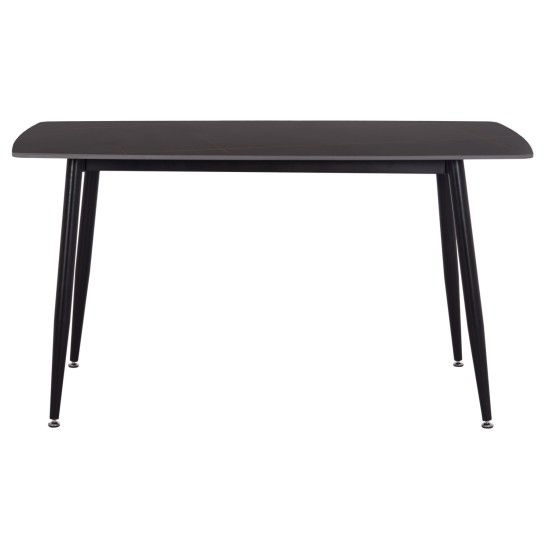 ΤΡΑΠΕΖΙ RAVEN HM18149.02 ΚΕΡΑΜΙΚΟ TOP ΜΕ ΟΨΗ ΜΑΥΡΟ ΜΑΡΜΑΡΟ 140x80x74Υεκ.