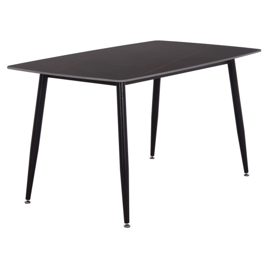 ΤΡΑΠΕΖΙ RAVEN HM18149.02 ΚΕΡΑΜΙΚΟ TOP ΜΕ ΟΨΗ ΜΑΥΡΟ ΜΑΡΜΑΡΟ 140x80x74Υεκ.