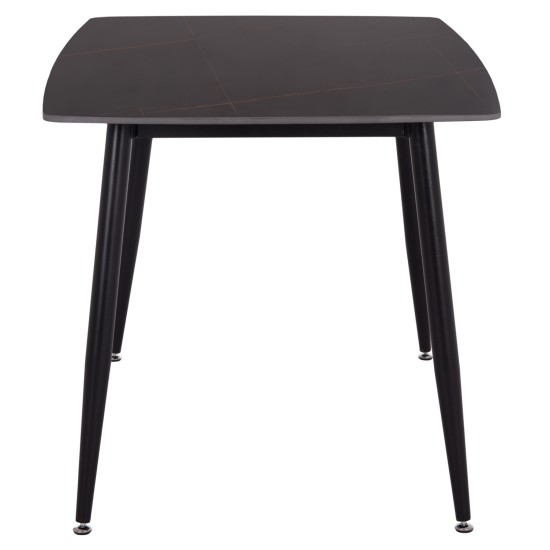 ΤΡΑΠΕΖΙ RAVEN HM18149.02 ΚΕΡΑΜΙΚΟ TOP ΜΕ ΟΨΗ ΜΑΥΡΟ ΜΑΡΜΑΡΟ 140x80x74Υεκ.