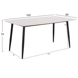 ΤΡΑΠΕΖΙ RAVEN HM18150.01 ΚΕΡΑΜΙΚΟ TOP ΜΕ ΟΨΗ ΛΕΥΚΟ ΜΑΡΜΑΡΟ 160x80x74Υεκ.