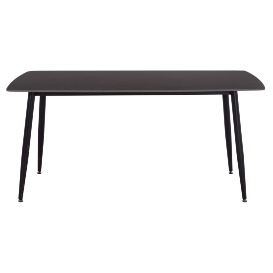 ΤΡΑΠΕΖΙ RAVEN HM18150.02 ΚΕΡΑΜΙΚΟ TOP ΜΕ ΟΨΗ ΜΑΥΡΟ ΜΑΡΜΑΡΟ 160x80x74Υεκ.