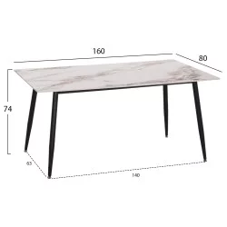 ΤΡΑΠΕΖΙ RAVEN HM18150.04 ΚΕΡΑΜΙΚΟ TOP ΜΕ ΟΨΗ ΛΕΥΚΟ/ΚΑΦΕ ΜΑΡΜΑΡΟ 160x80x74Υεκ.