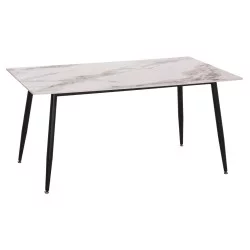 ΤΡΑΠΕΖΙ RAVEN HM18150.04 ΚΕΡΑΜΙΚΟ TOP ΜΕ ΟΨΗ ΛΕΥΚΟ/ΚΑΦΕ ΜΑΡΜΑΡΟ 160x80x74Υεκ.