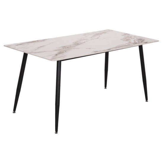 ΤΡΑΠΕΖΙ RAVEN HM18150.04 ΚΕΡΑΜΙΚΟ TOP ΜΕ ΟΨΗ ΛΕΥΚΟ/ΚΑΦΕ ΜΑΡΜΑΡΟ 160x80x74Υεκ.