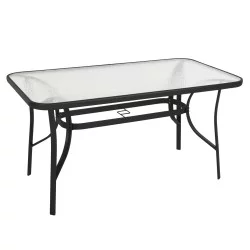 ΤΡΑΠΕΖΙ BRUNO HM5106.03 ΜΑΥΡΟ ΜΕΤΑΛΛΙΚΟ ΜΕ ΓΥΑΛΙΝΗ ΕΠΙΦΑΝΕΙΑ 140Χ80Χ72Υεκ