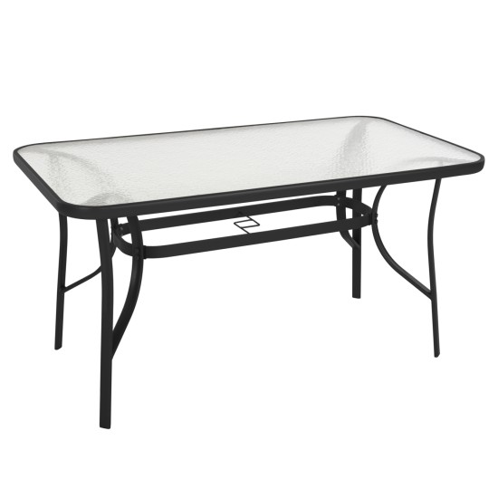 ΤΡΑΠΕΖΙ BRUNO HM5106.03 ΜΑΥΡΟ ΜΕΤΑΛΛΙΚΟ ΜΕ ΓΥΑΛΙΝΗ ΕΠΙΦΑΝΕΙΑ 140Χ80Χ72Υεκ