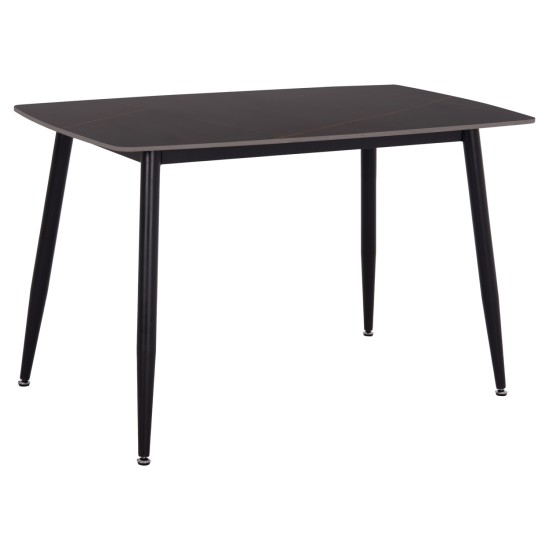 ΤΡΑΠΕΖΙ RAVEN HM9854.02 ΚΕΡΑΜΙΚΟ TOP ΜΑΥΡΟ ΜΑΡΜΑΡΟ-ΜΑΥΡΟ ΜΕΤΑΛΛΟ 120x70x73Υεκ.