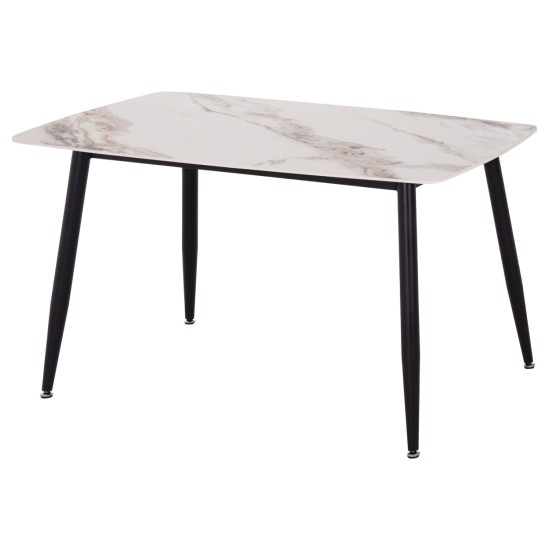 ΤΡΑΠΕΖΙ RAVEN HM9854.04 ΚΕΡΑΜΙΚΟ TOP ΜΕ ΟΨΗ ΜΑΡΜΑΡΟΥ τ.CALACATTA 120x70x73Υεκ.