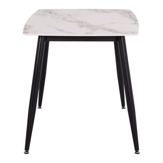 ΤΡΑΠΕΖΙ RAVEN HM9854.04 ΚΕΡΑΜΙΚΟ TOP ΜΕ ΟΨΗ ΜΑΡΜΑΡΟΥ τ.CALACATTA 120x70x73Υεκ.