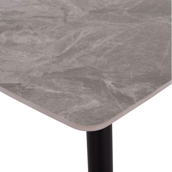 ΤΡΑΠΕΖΙ RAVEN HM9854.13 ΚΕΡΑΜΙΚΟ TOP ΓΚΡΙ ΜΑΡΜΑΡΟ-ΜΑΥΡΟ ΜΕΤΑΛΛΟ 120x70x73Υεκ.