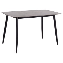 ΤΡΑΠΕΖΙ RAVEN HM9854.13 ΚΕΡΑΜΙΚΟ TOP ΓΚΡΙ ΜΑΡΜΑΡΟ-ΜΑΥΡΟ ΜΕΤΑΛΛΟ 120x70x73Υεκ.