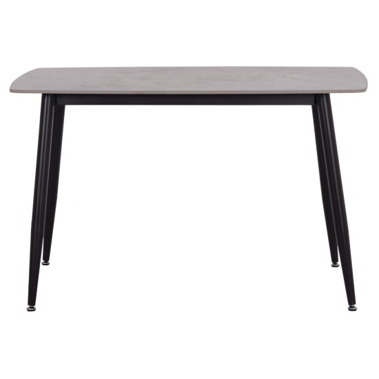 ΤΡΑΠΕΖΙ RAVEN HM9854.13 ΚΕΡΑΜΙΚΟ TOP ΓΚΡΙ ΜΑΡΜΑΡΟ-ΜΑΥΡΟ ΜΕΤΑΛΛΟ 120x70x73Υεκ.