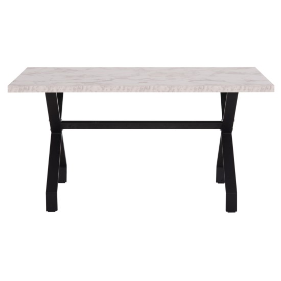 ΤΡΑΠΕΖΙ ΚΟΥΖΙΝΑΣ LANA HM18221.01 ΜΕΛΑΜΙΝΗ ΛΕΥΚΟ ΜΑΡΜΑΡΟ-ΜΑΥΡΑ ΜΕΤΑΛ.ΠΟΔΙΑ 140x70x72Υεκ