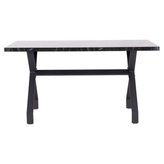 ΤΡΑΠΕΖΙ ΚΟΥΖΙΝΑΣ LANA HM18221.02 ΜΕΛΑΜΙΝΗ ΜΑΥΡΟ ΜΑΡΜΑΡΟ-ΜΑΥΡΑ ΜΕΤΑΛ.ΠΟΔΙΑ 140x70x72.5Υεκ