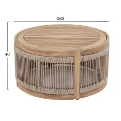 ΤΡΑΠΕΖΙ ΜΕΣΗΣ ΕΞ.ΧΩΡΟΥ ΣΤΡΟΓΓΥΛΟ MORMONT HM6262.02 ΞΥΛΟ ΑΚΑΚΙΑΣ-ΣΧΟΙΝΙ ΓΚΡΙ Φ60x40Υ