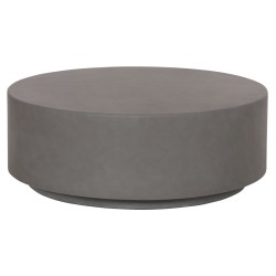 ΤΡΑΠΕΖΙ ΜΕΣΗΣ FIBER CEMENT ΣΤΡΟΓΓΥΛΟ KYOKO HM6579.01 ΓΚΡΙ Φ90x30Υεκ.