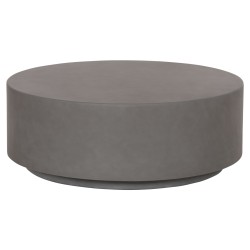 ΤΡΑΠΕΖΙ ΜΕΣΗΣ ΣΤΡΟΓΓΥΛΟ KYOKO HM6579.01 ΓΚΡΙ FIBER CEMENT Φ90x30Υεκ.