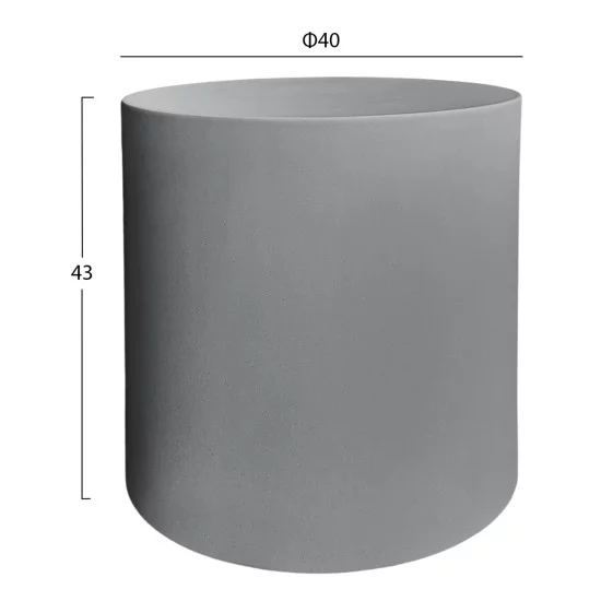 ΤΡΑΠΕΖΙ ΒΟΗΘΗΤΙΚΟ FIBER CEMENT ΣΤΡΟΓΓΥΛΟ KYOKO HM6592.01 ΓΚΡΙ Φ40x43Υεκ.