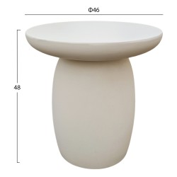 ΤΡΑΠΕΖΙ ΜΕΣΗΣ ΣΤΡΟΓΓΥΛΟ HIKARI HM6593.02 ΜΠΕΖ FIBER CEMENT Φ46x48Υεκ.