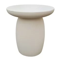 ΤΡΑΠΕΖΙ ΜΕΣΗΣ ΣΤΡΟΓΓΥΛΟ HIKARI HM6593.02 ΜΠΕΖ FIBER CEMENT Φ46x48Υεκ.