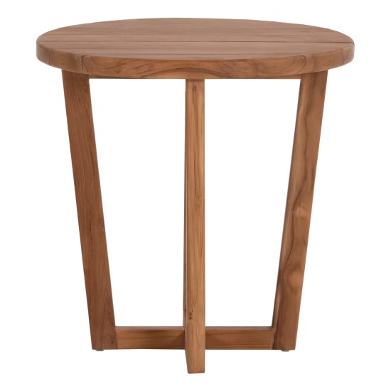 ΤΡΑΠΕΖΙ ΜΕΣΗΣ ΣΤΡΟΓΓΥΛΟ KOLIN HM6650 ΞΥΛΟ TEAK ΦΥΣΙΚΟ Φ65x65Υεκ.