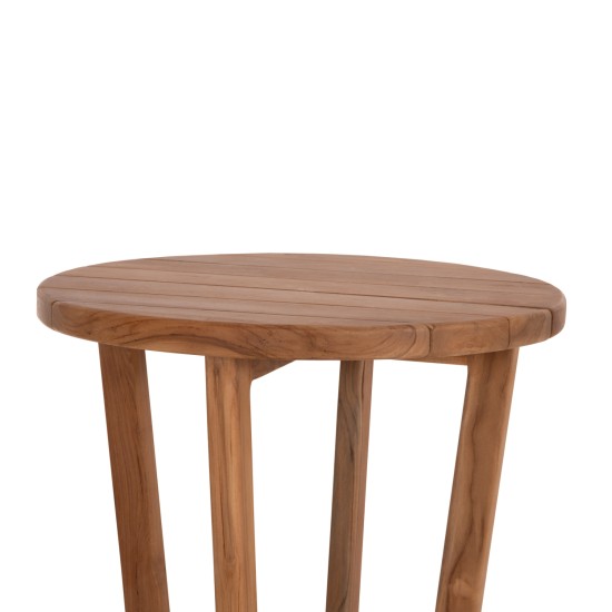 ΤΡΑΠΕΖΙ ΜΕΣΗΣ ΣΤΡΟΓΓΥΛΟ KOLIN HM6650 ΞΥΛΟ TEAK ΦΥΣΙΚΟ Φ65x65Υεκ.